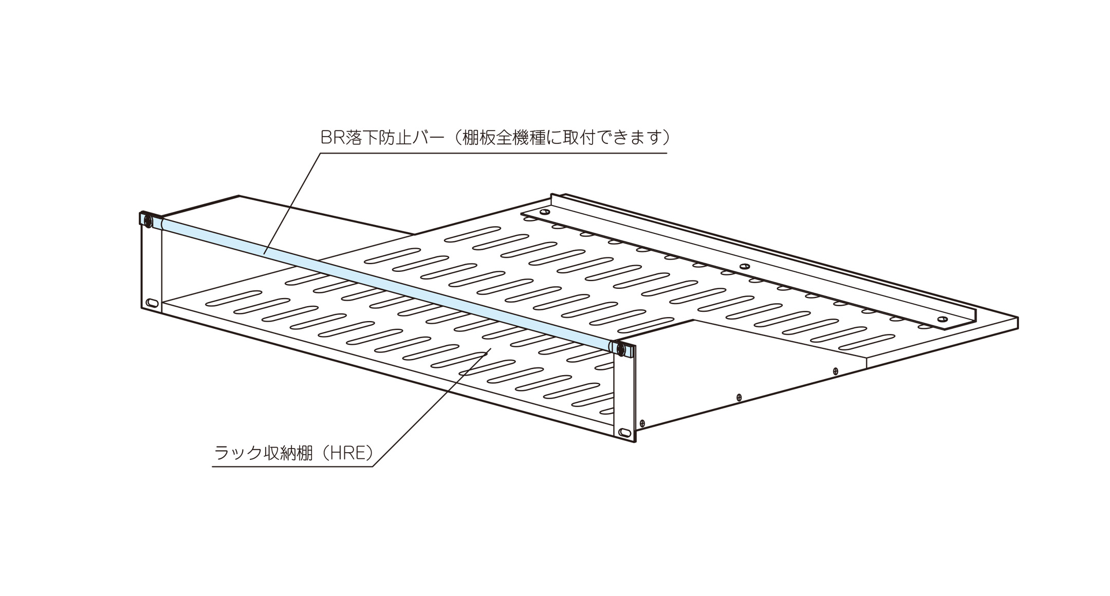 ラック収納棚落下防止バー BRシリーズの画像