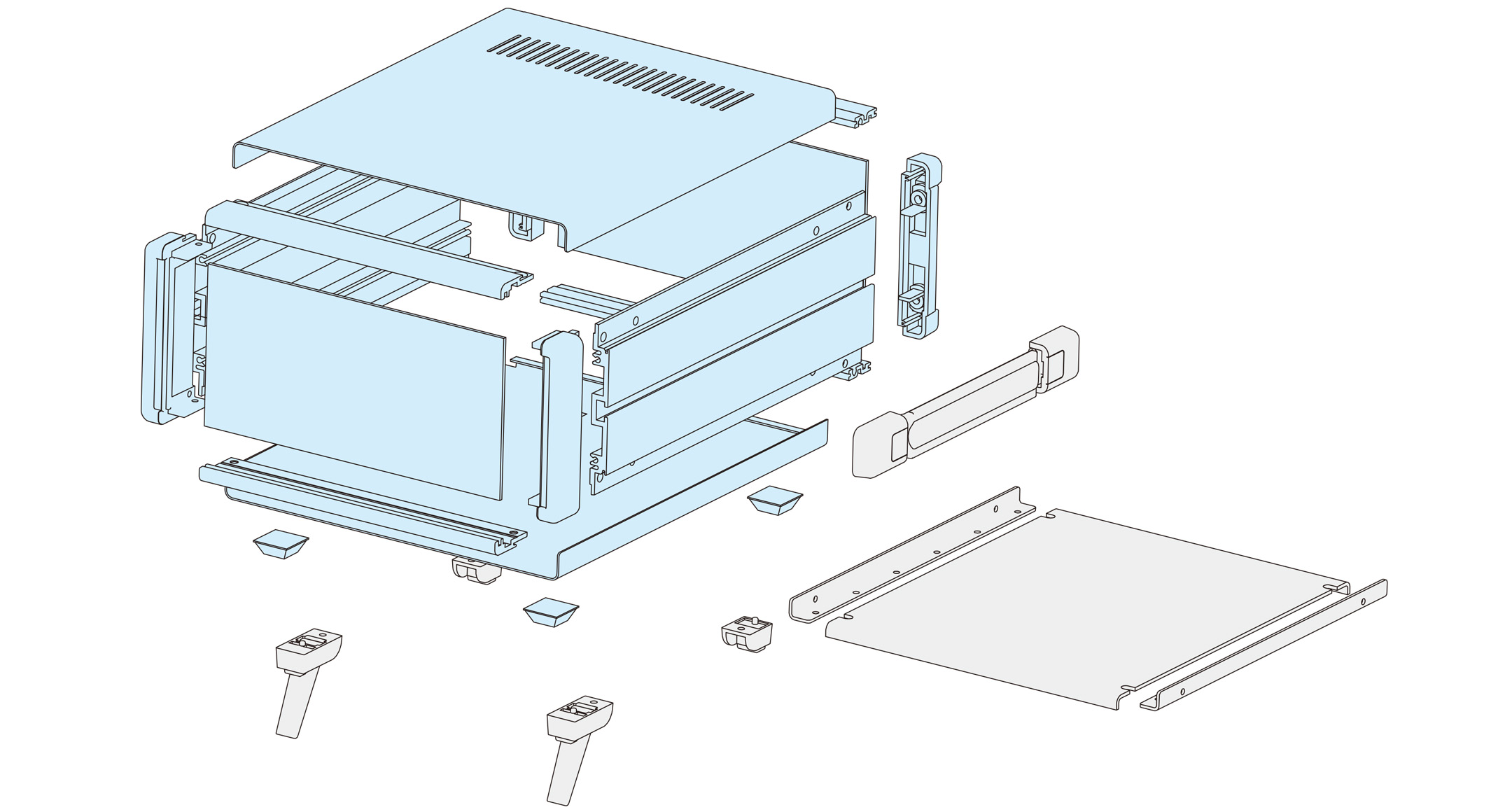 バンド取手付システムケース MSYシリーズ（上下カバー鉄製） | 製品情報 | タカチ電機工業 - 産業用・工業用のケース・ボックス・ラック