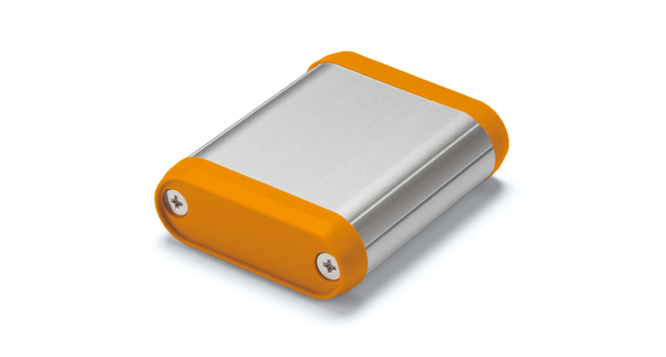 丸型モバイルケース MXシリーズ:シルバー/オレンジ(PANTONE Orange021 CP 近似色)の画像