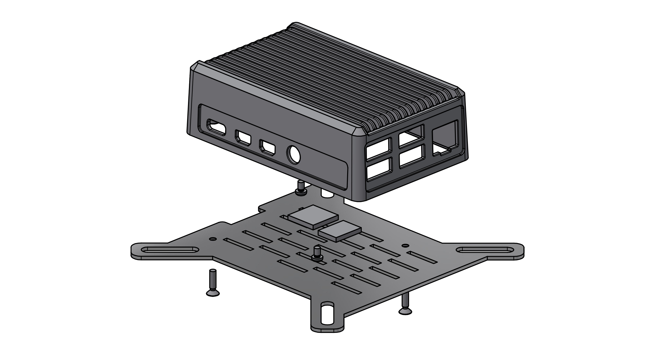 Raspberry Pi ヒートシンクケース 壁付フランジタイプ RPHシリーズの画像