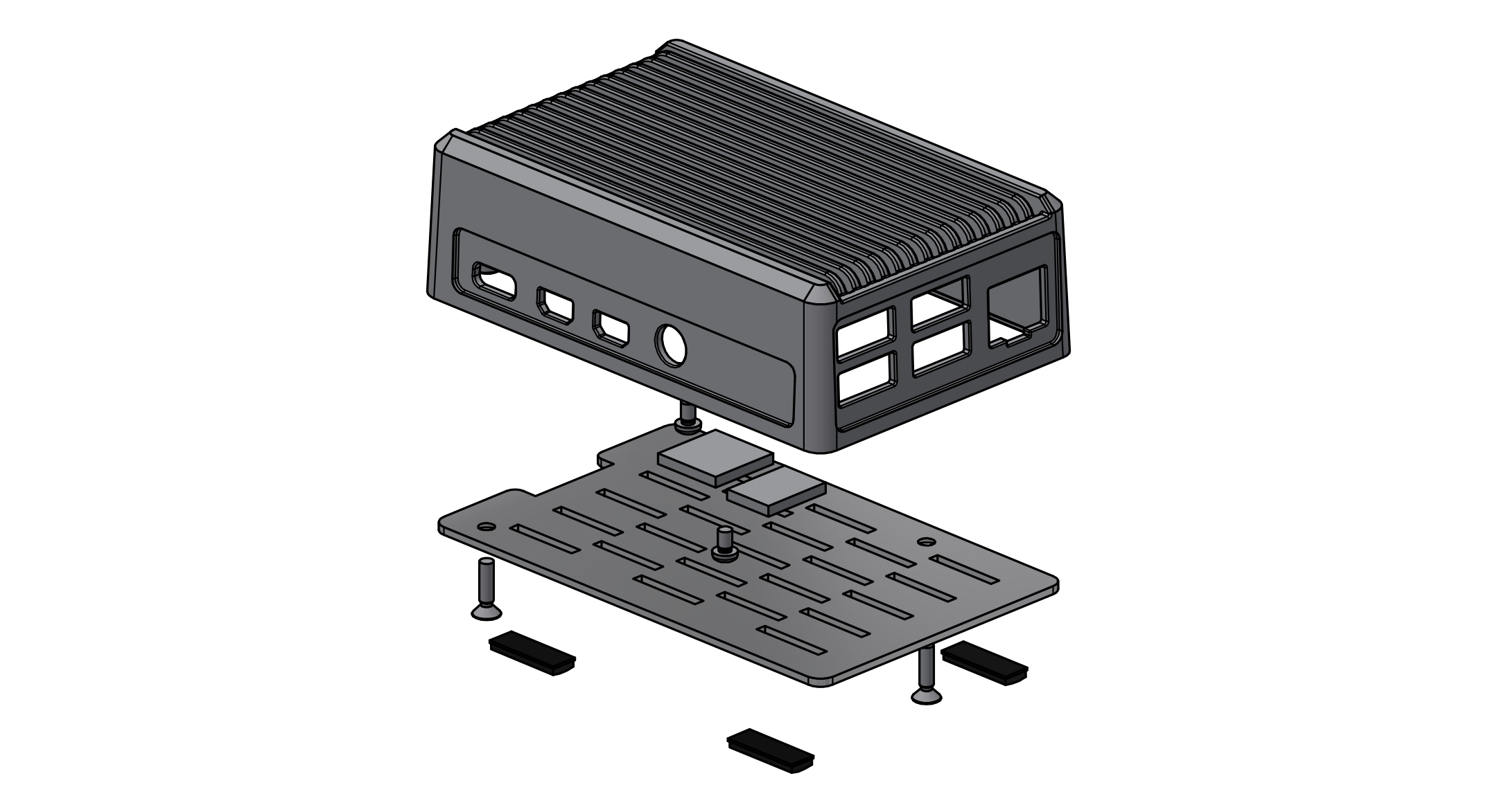 Raspberry Pi 4B用 ヒートシンクケース RPHシリーズの画像